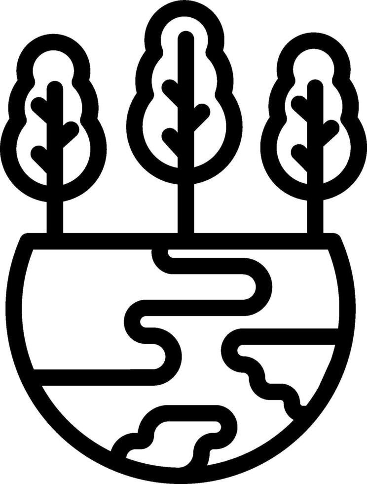 A black and white illustration of trees in a circle vector
