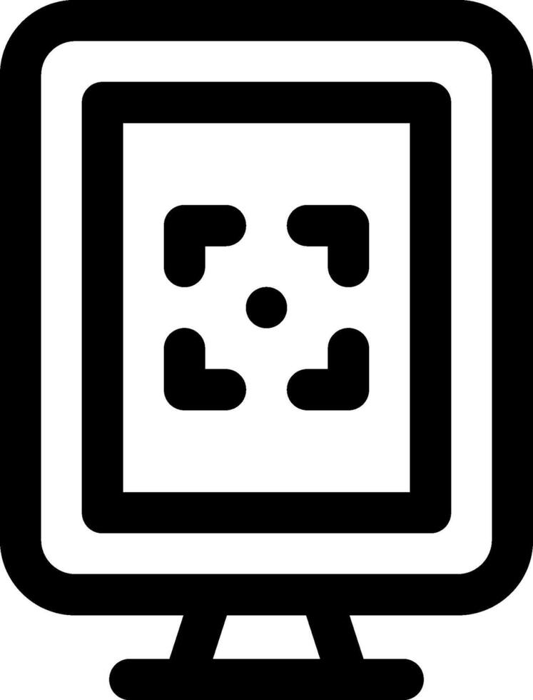 A computer monitor with a square in the middle vector