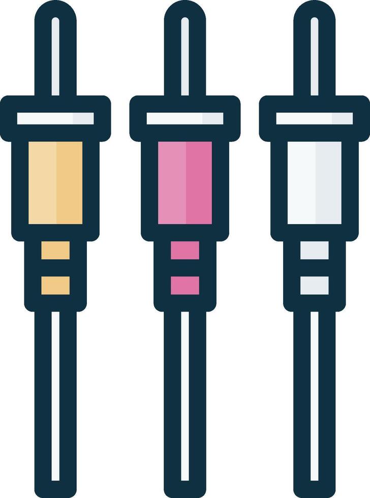 Three different colored syringes on a white background vector