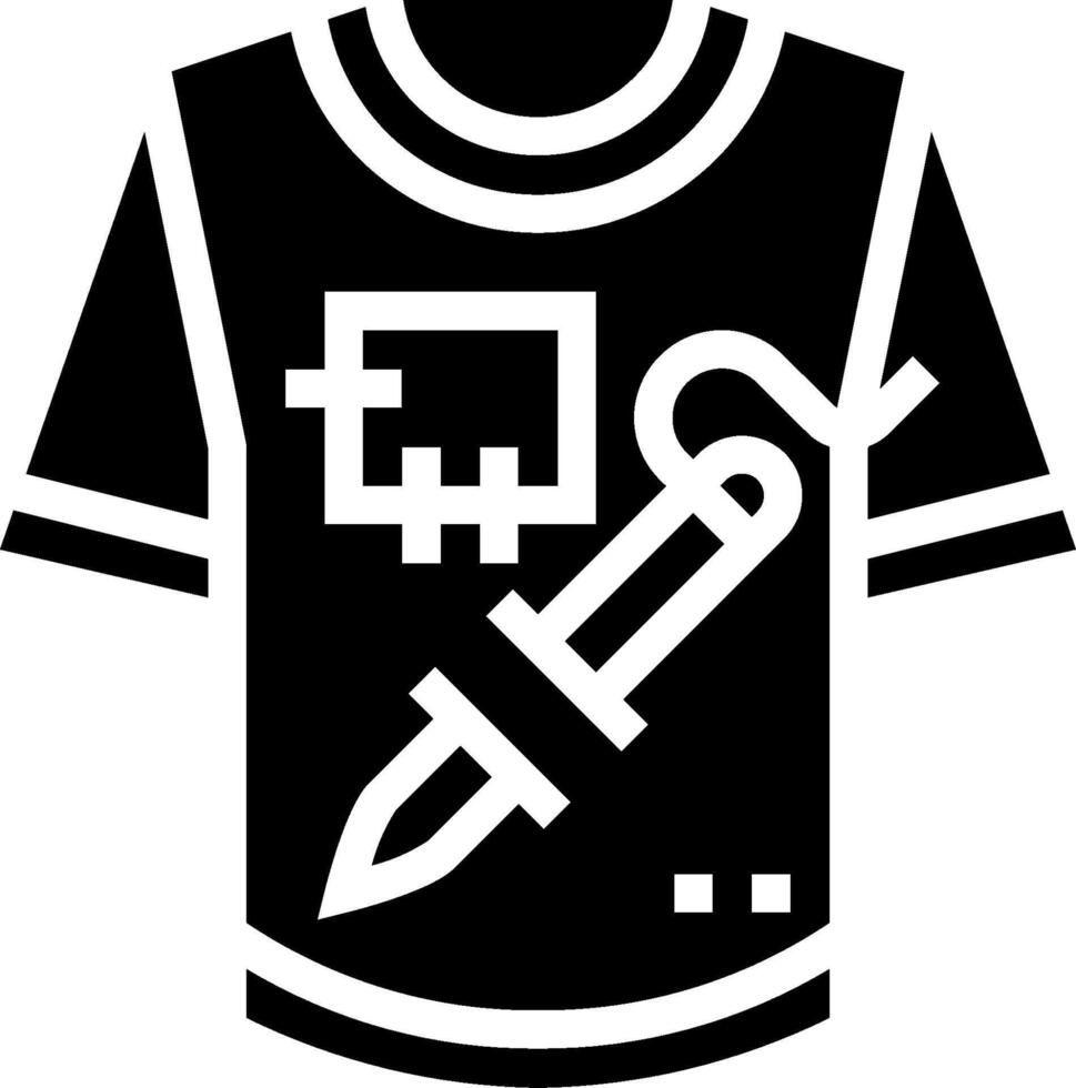 A shirt with a knife and scissors on it vector