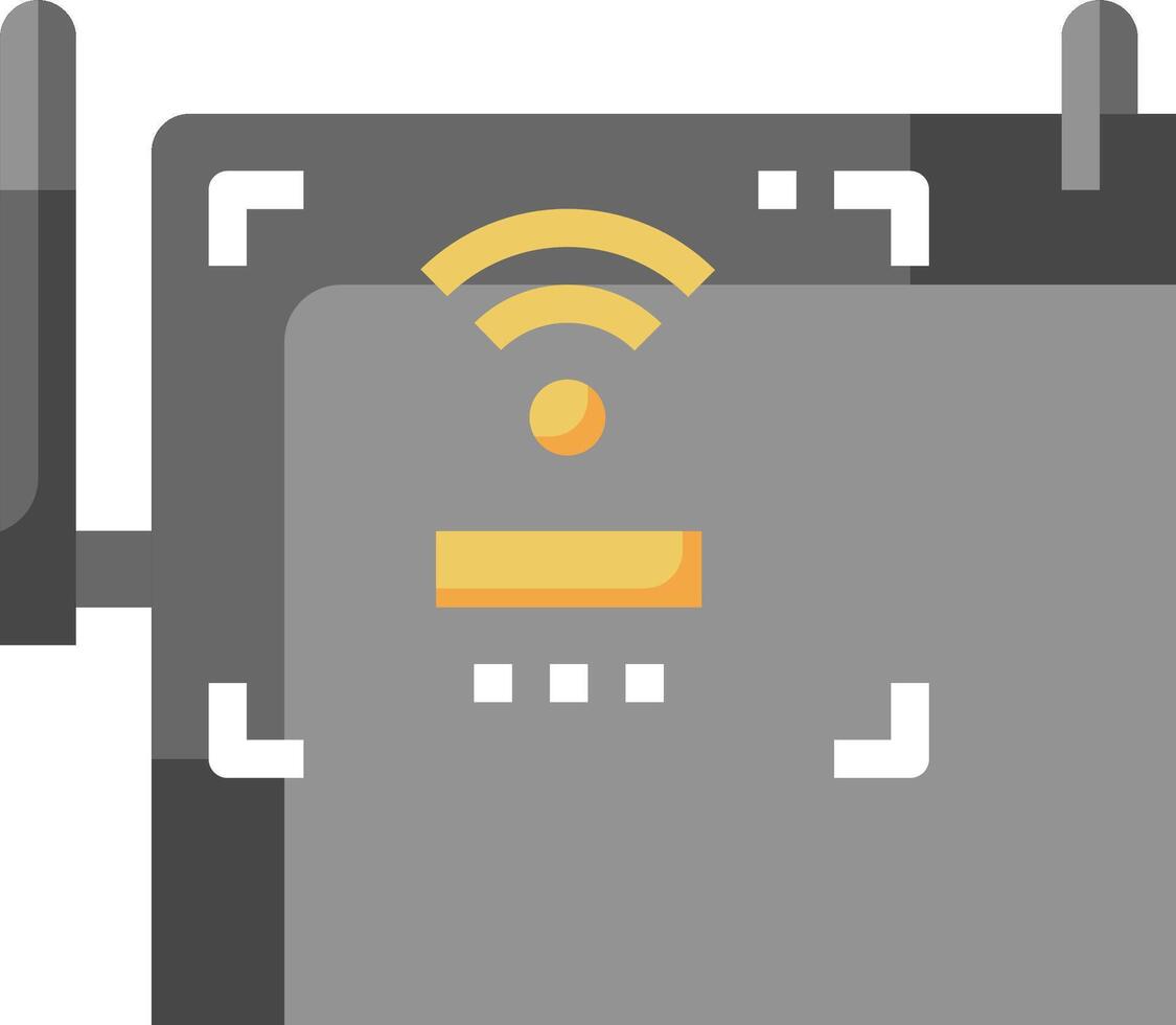 A wifi router with a yellow icon vector