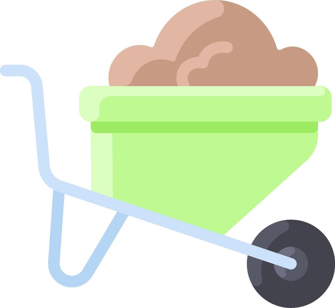 A wheelbarrow with a load of dirt in it vector