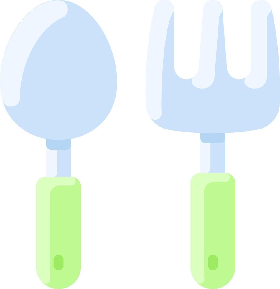 Two forks and spoons on a white background vector
