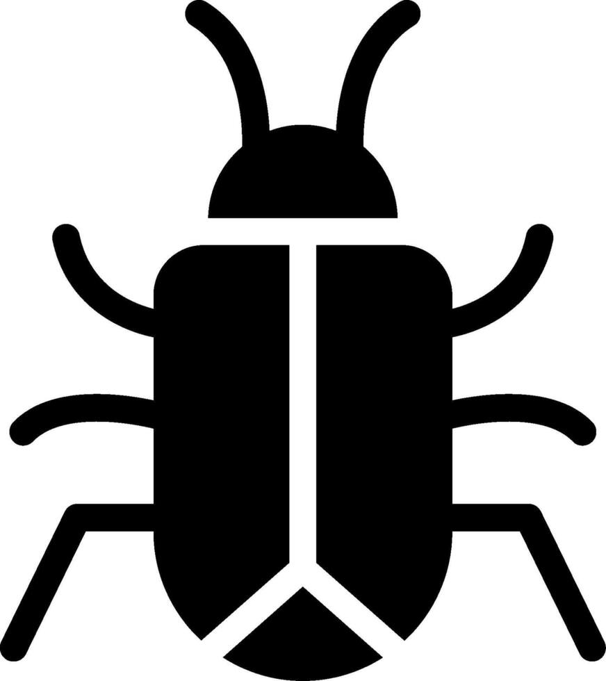 A black and white bug icon on a white background vector