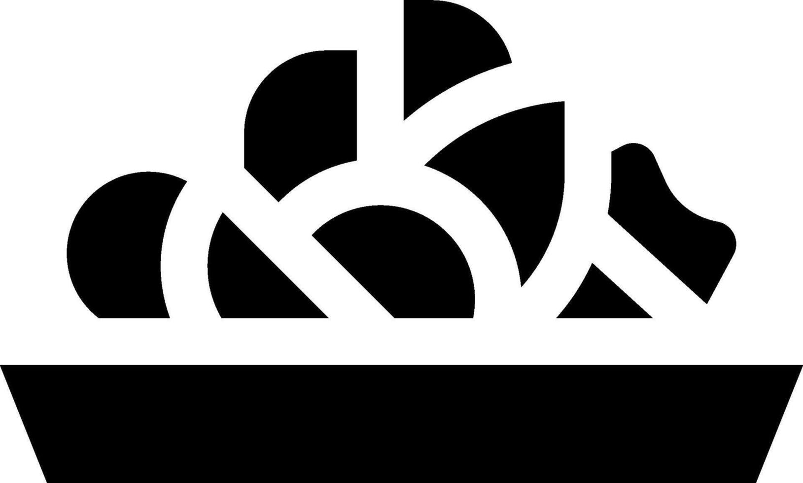 A black and white logo of a bowl of fruit vector