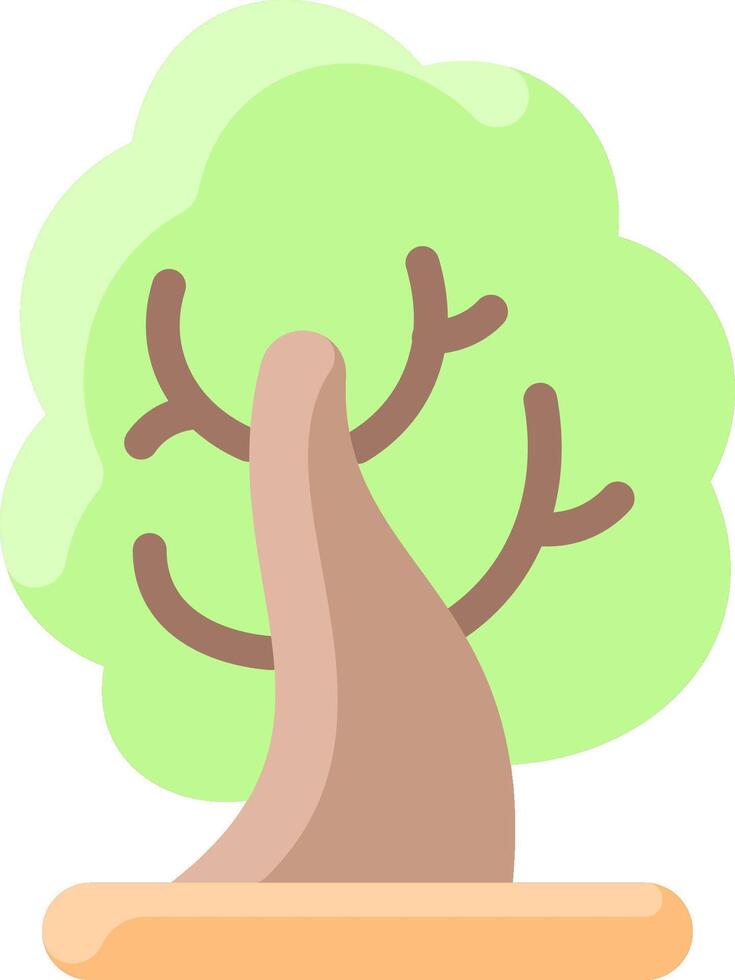 A cartoon tree with a green trunk vector