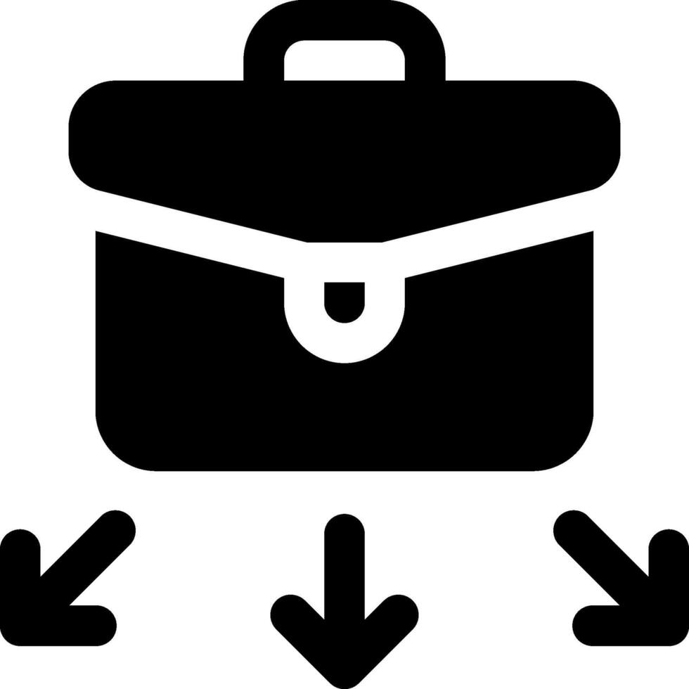 A briefcase with arrows pointing to it vector