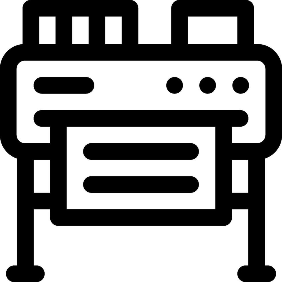 Printer icon, black and white vector