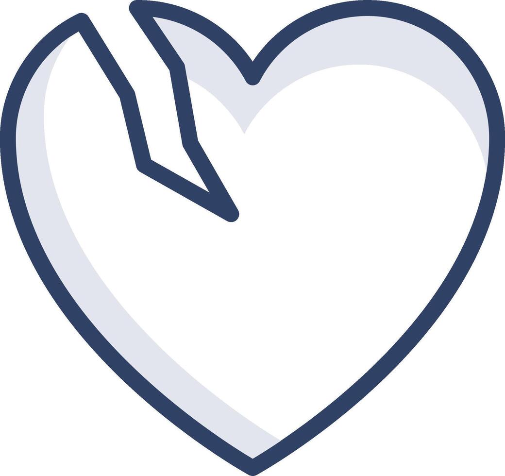 Broken heart icon vector