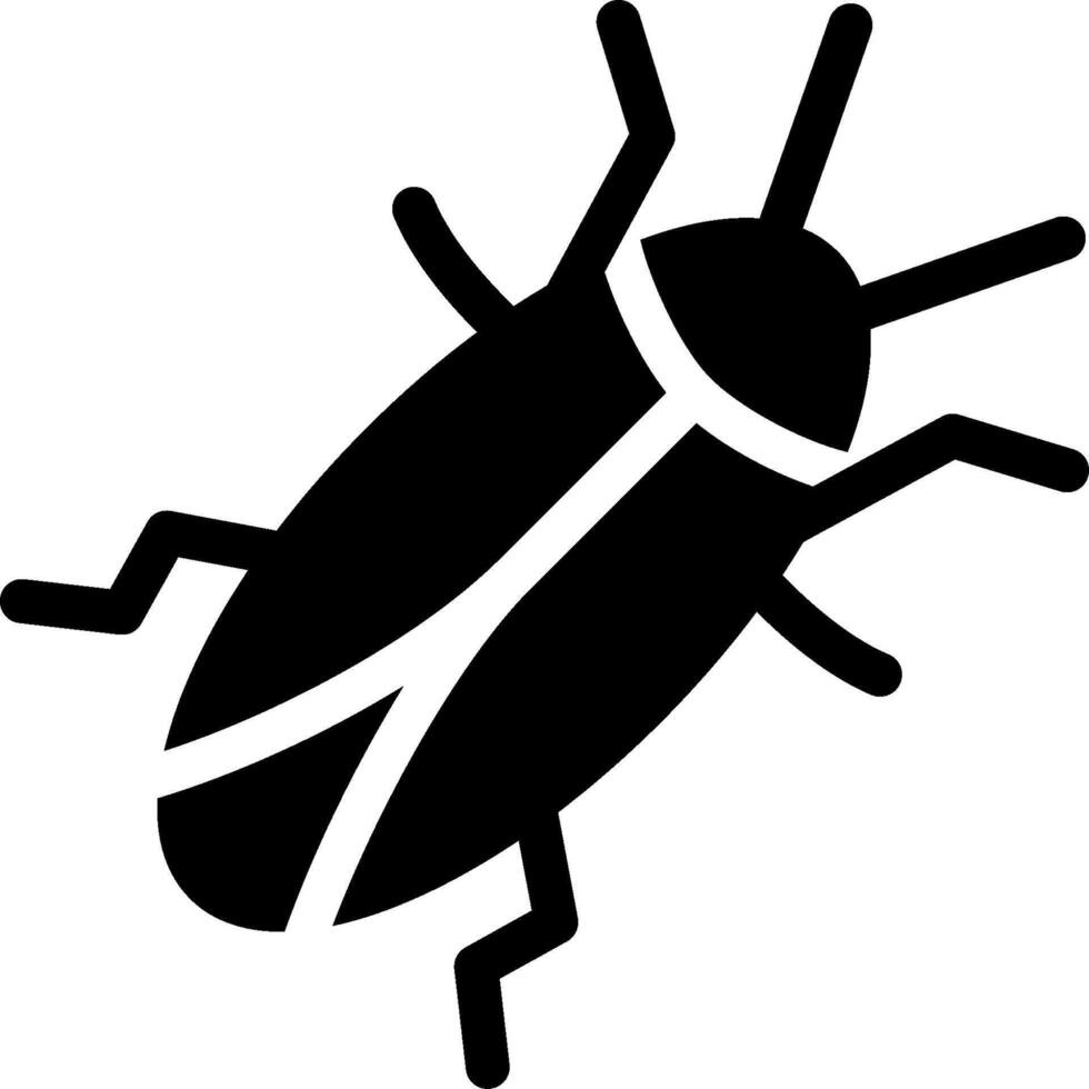 A black and white bug icon on a white background vector