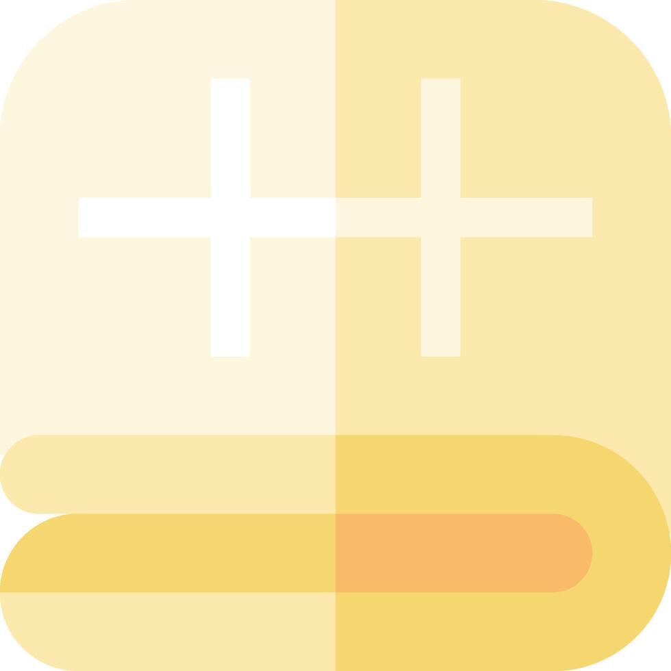 A yellow and white icon with a cross on it vector