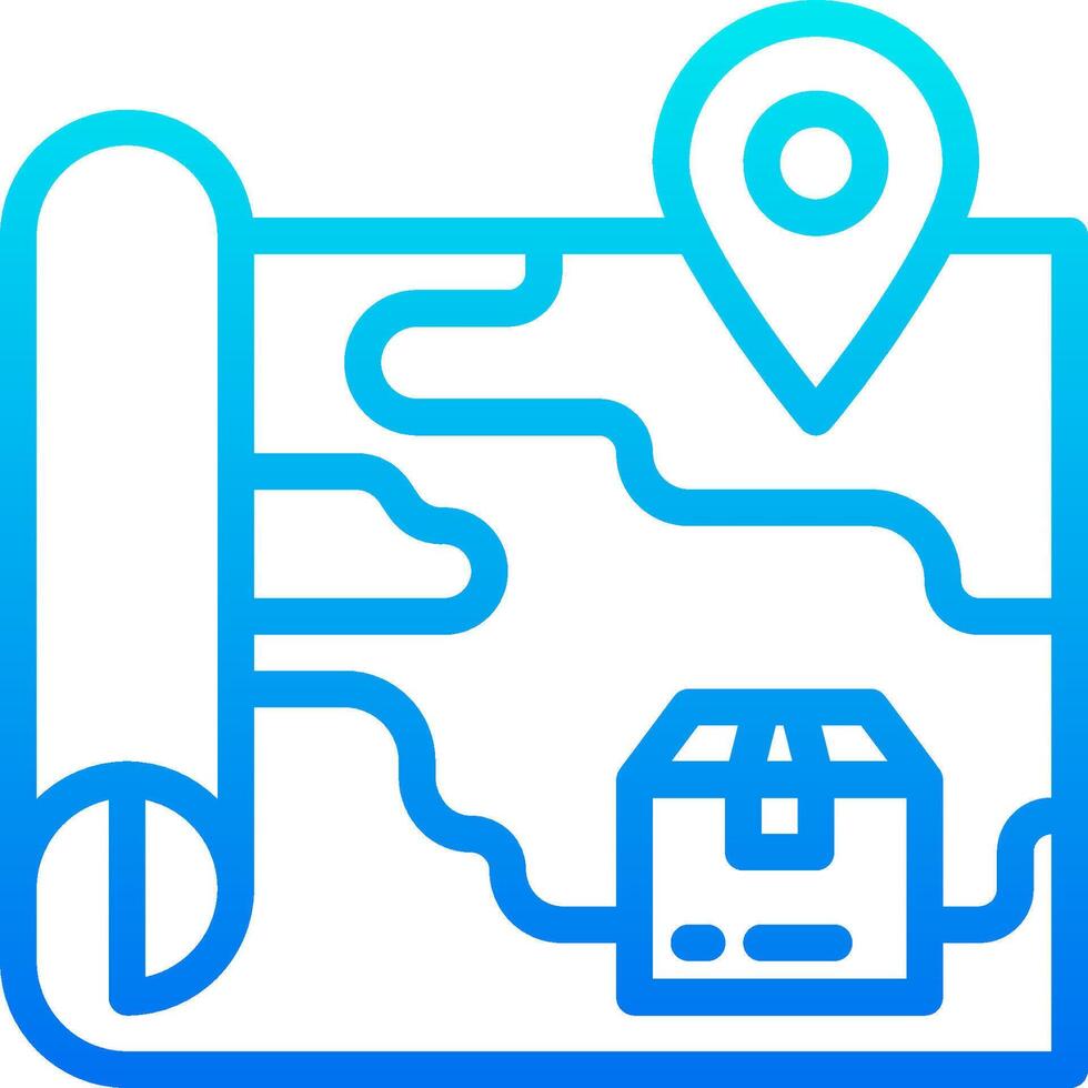 A map with a pin and a box vector
