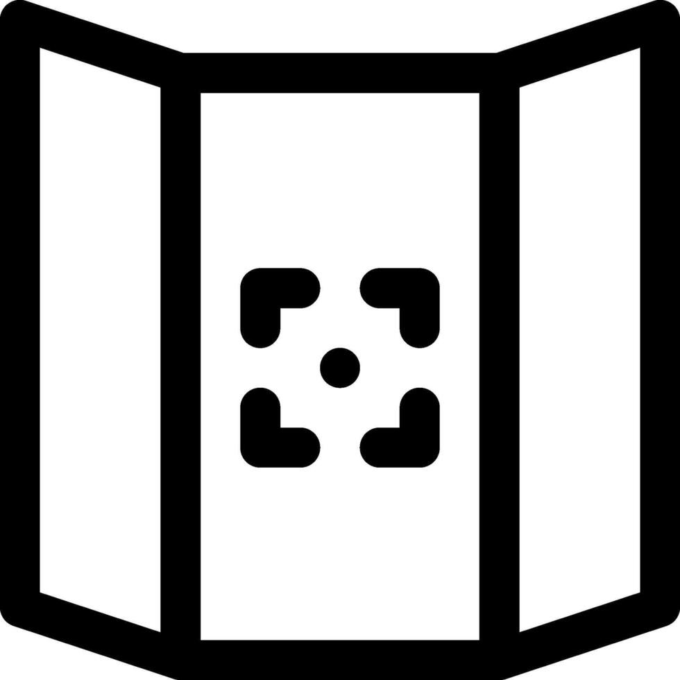 A black and white image of a folded open book vector