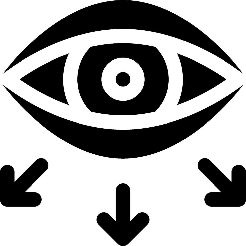 An eye with arrows pointing to it vector