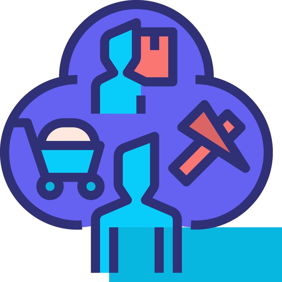 A cloud with icons of people and items vector