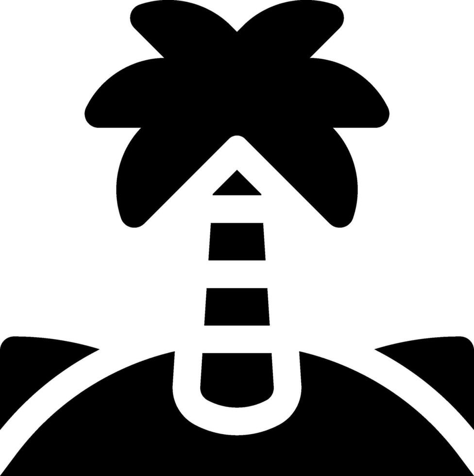 A palm tree on top of a hill with a black silhouette vector