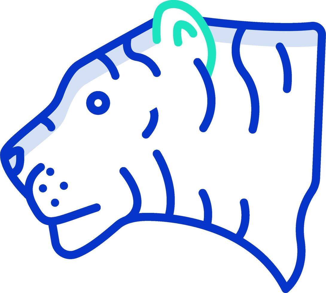 A tiger head with a blue line on it vector