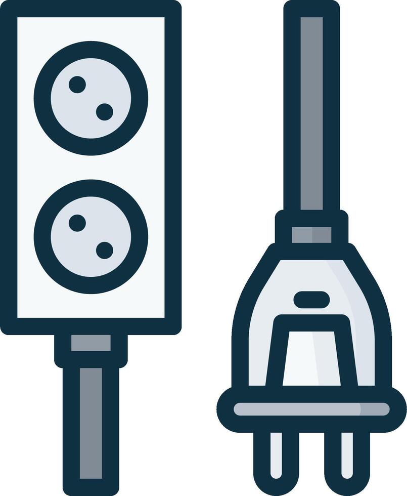 Electric plug and socket icon illustration vector