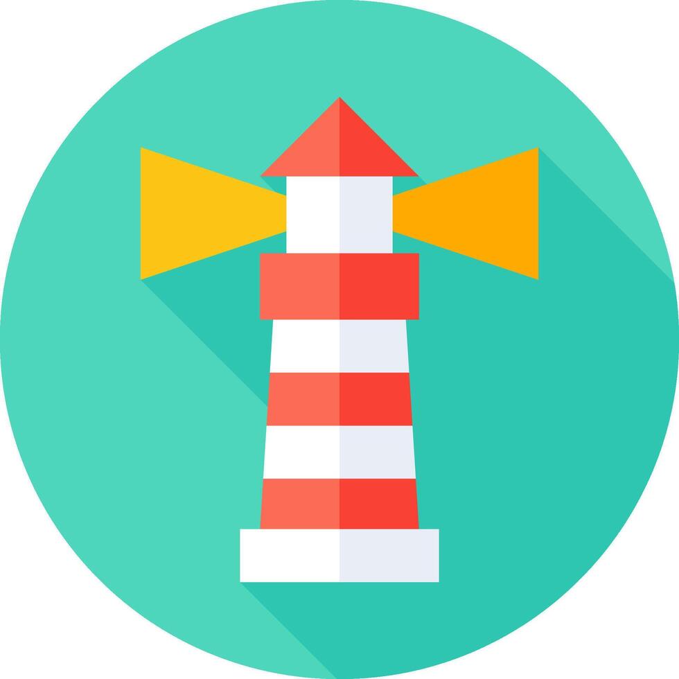 A lighthouse icon with a long shadow vector