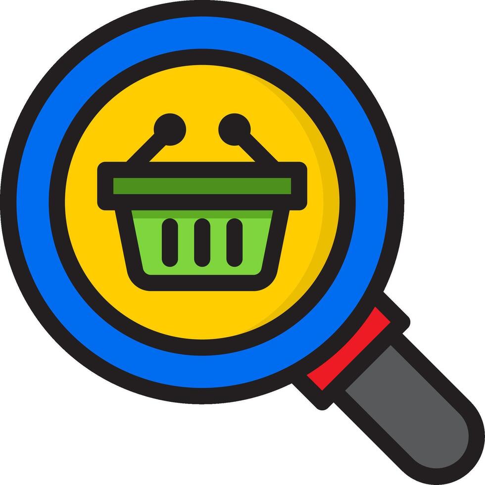 Magnifying basket icon vector