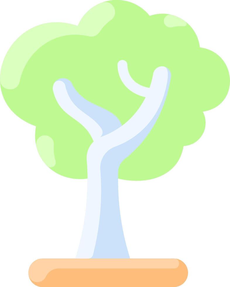 A tree with a green leaf on top vector