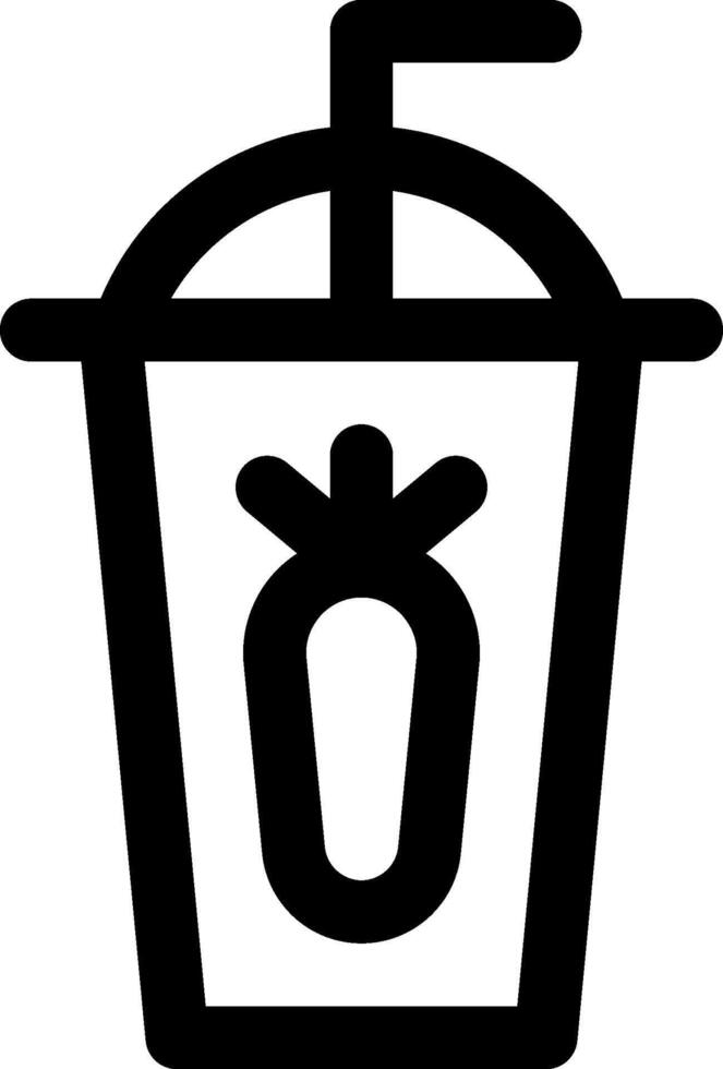 A black and white icon of a drink in a cup vector