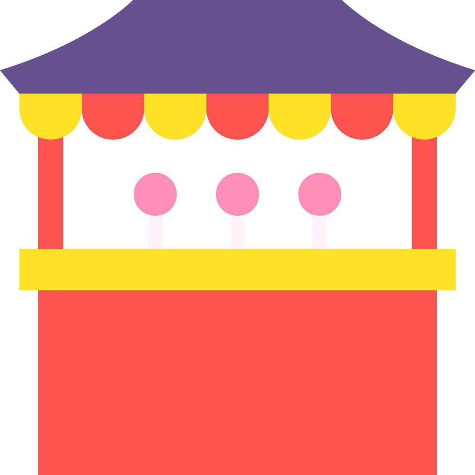 A carnival stand with a colorful roof vector