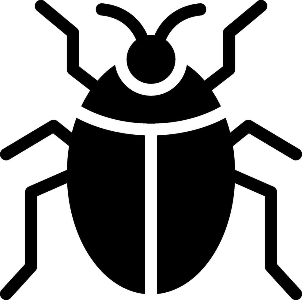 A black and white bug icon on a white background vector