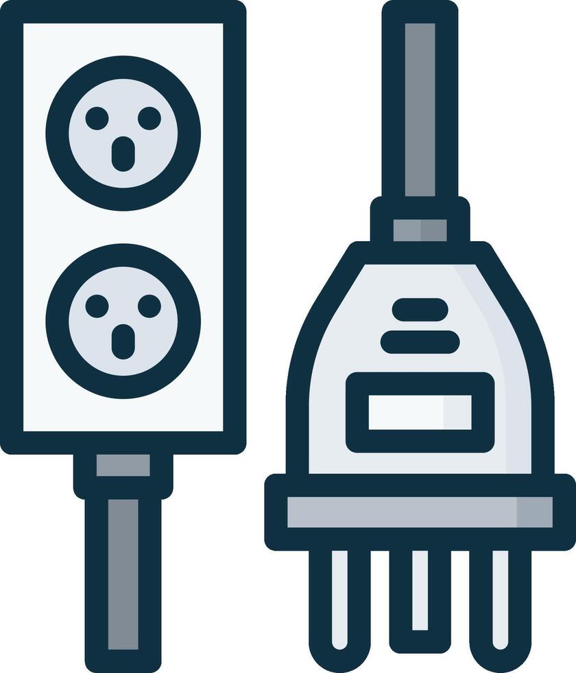 Electricity plug and socket icon illustration vector