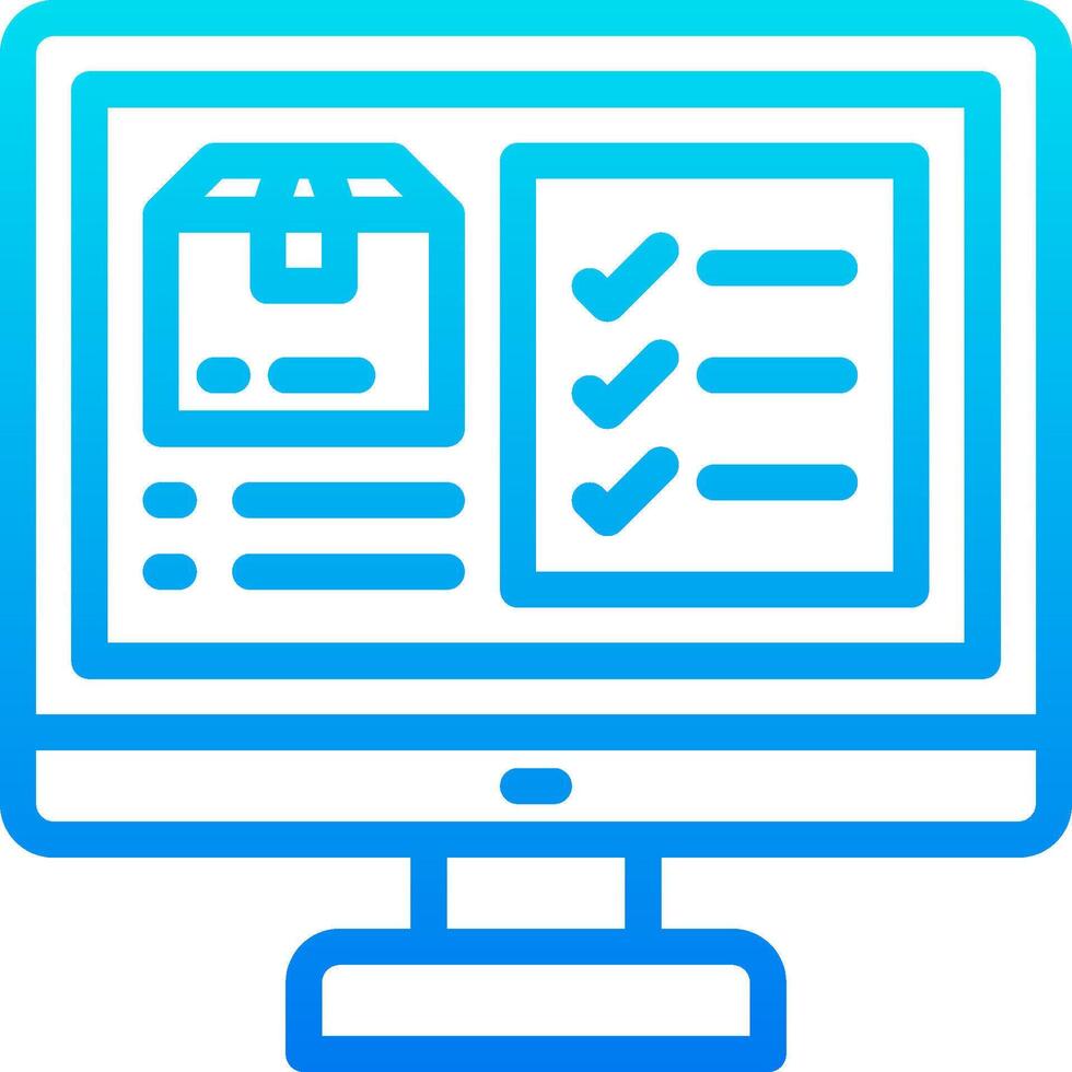 A computer monitor with a checklist on it vector