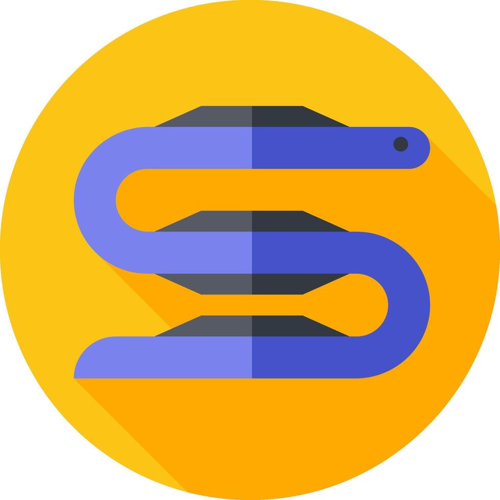 A snake icon with a long shadow vector