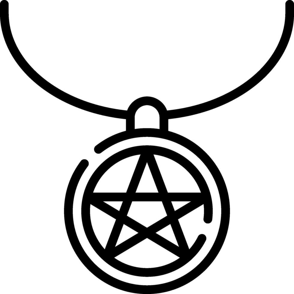 A pentagram pendant on a necklace vector
