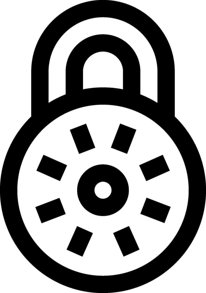 A black and white image of a lock with a key vector