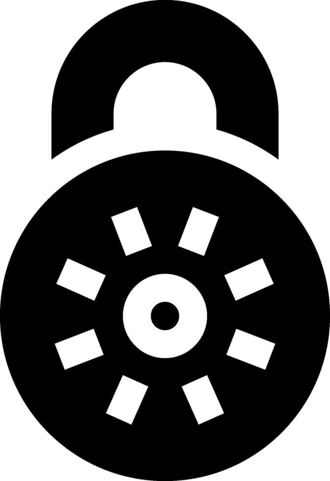 A black and white lock icon vector