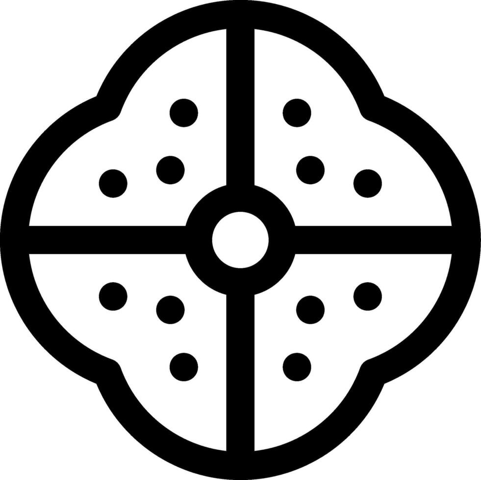 A black and white image of a flower with dots vector