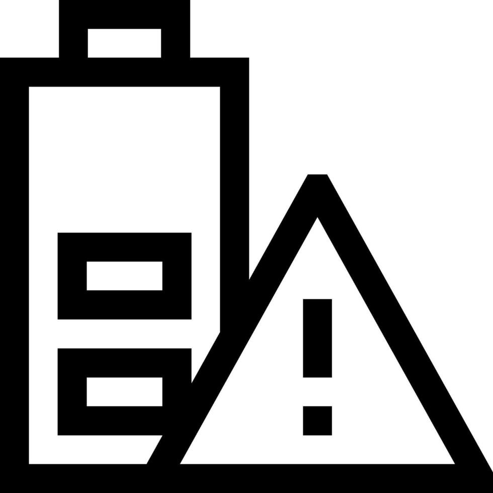 Battery icon with a warning sign vector