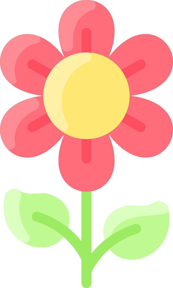 A flower with yellow center and pink petals vector