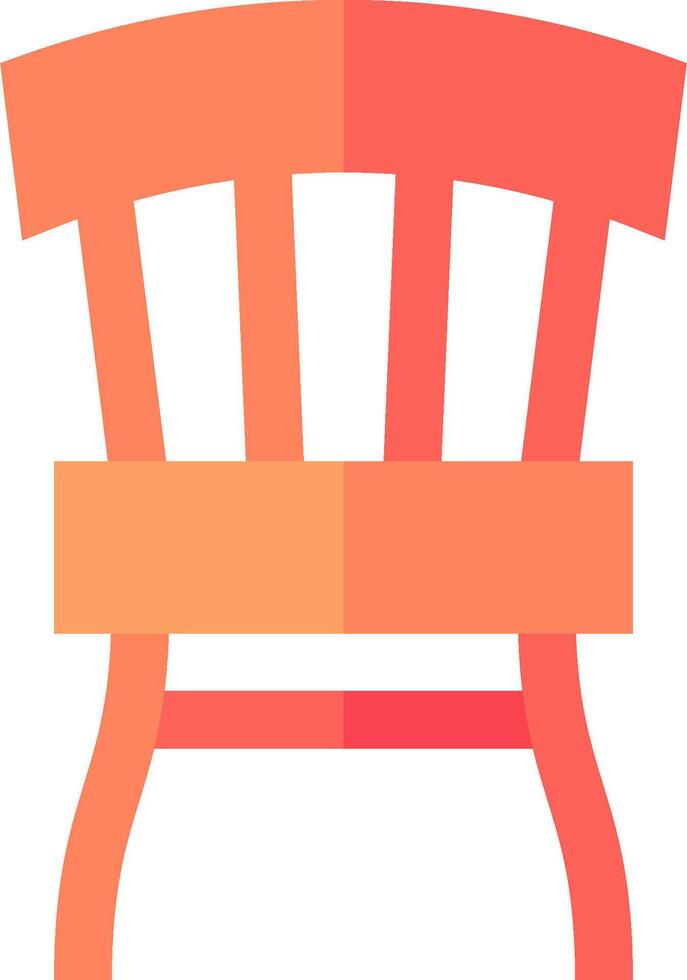 A chair with a red and orange background vector