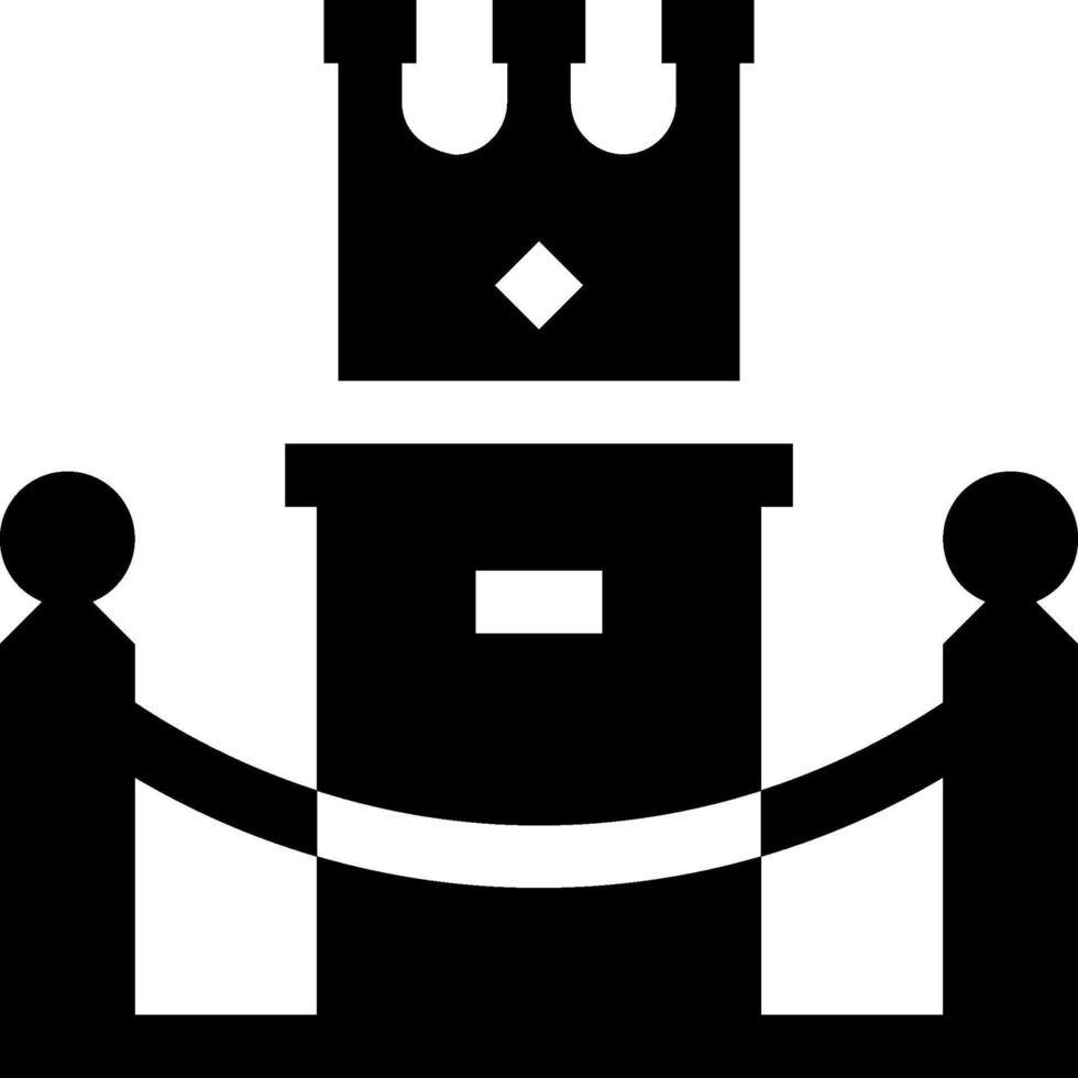 A black and white illustration of a castle vector