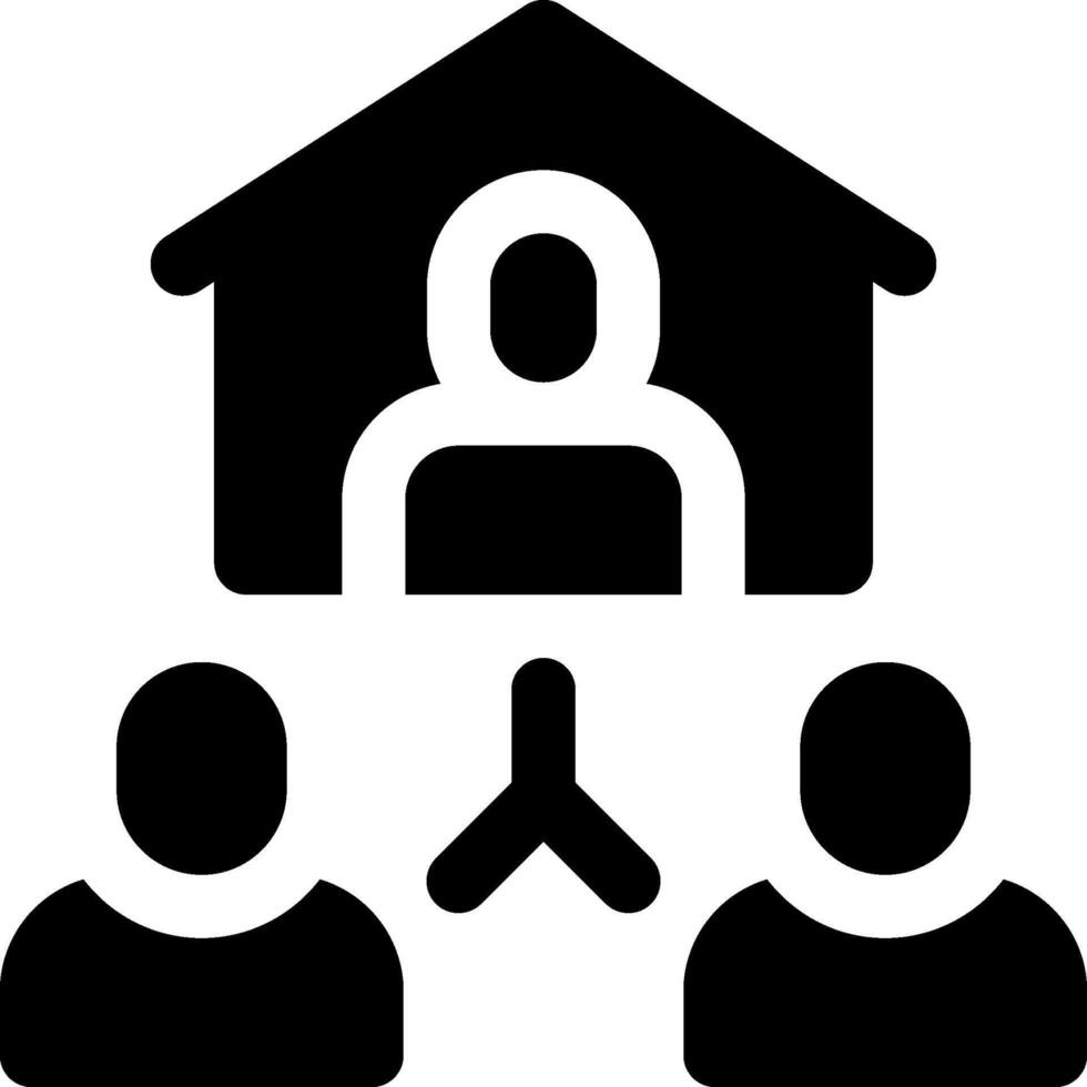 A family icon with a house and people vector