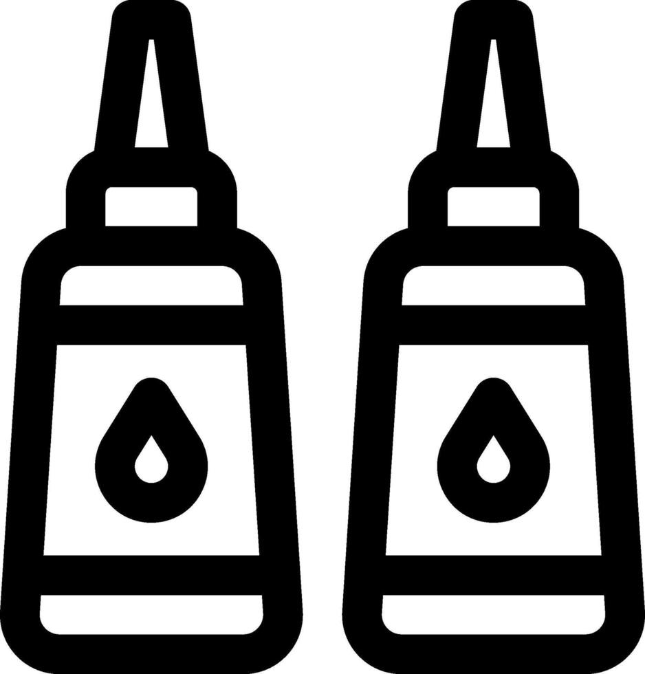 Two bottles of liquid with a drop of liquid in each vector