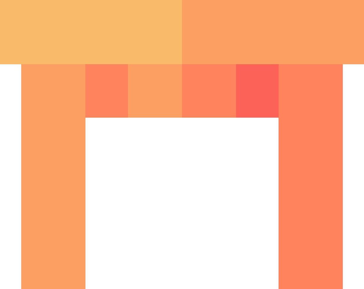 An orange square with a white background vector