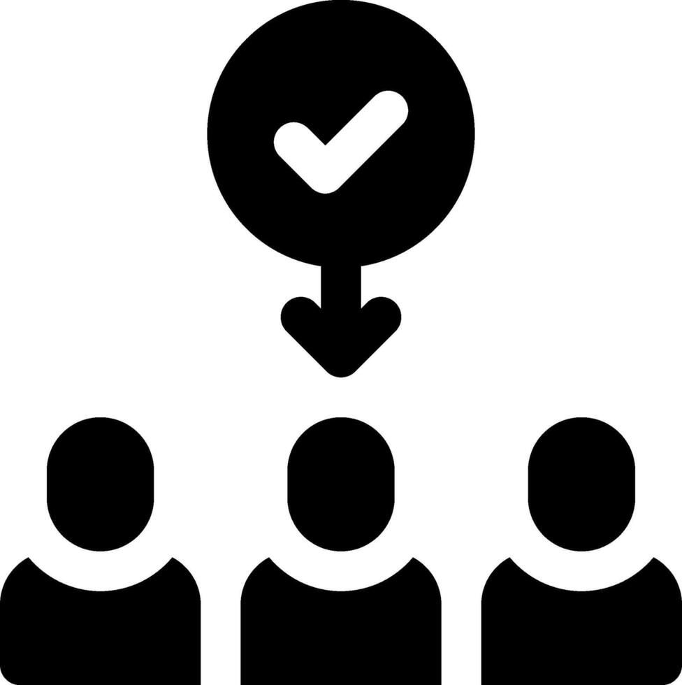 A group of people with a check mark over them vector