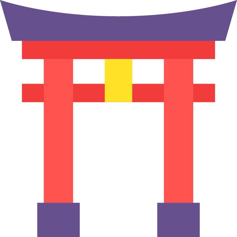 Japanese tori gate icon illustration vector