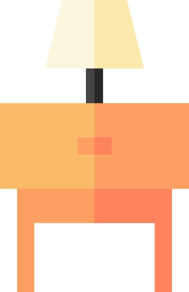 A table with a lamp on it vector