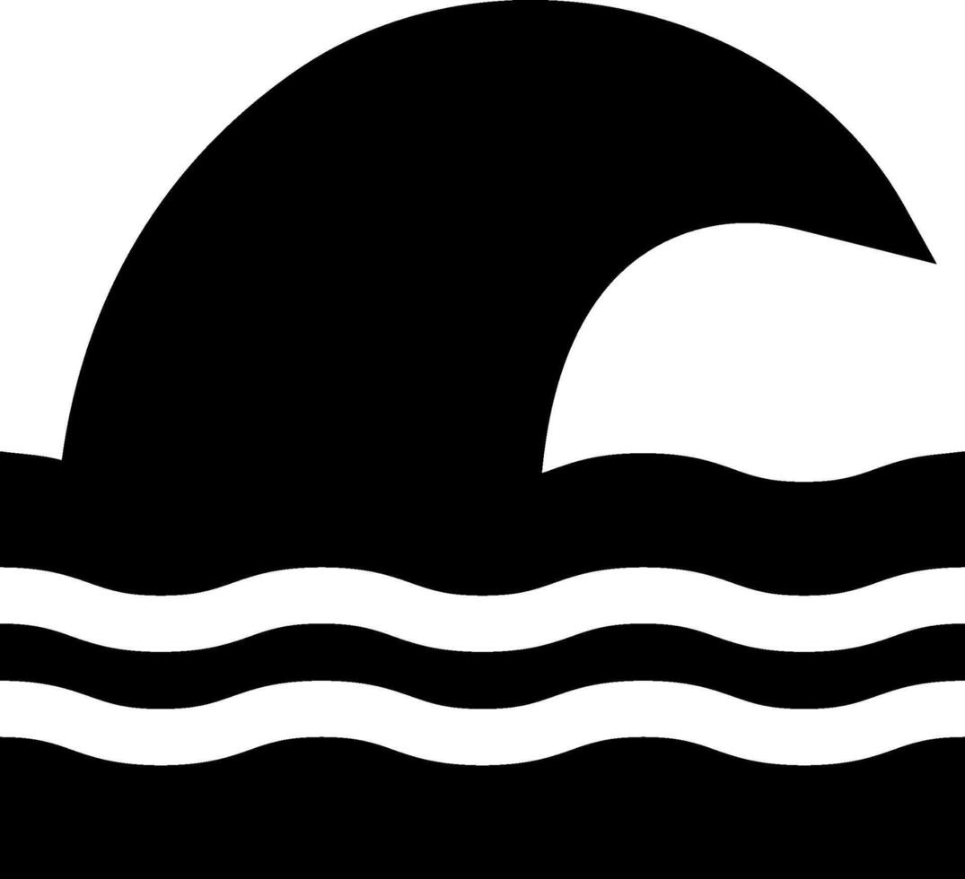 A black and white wave icon on a white background vector