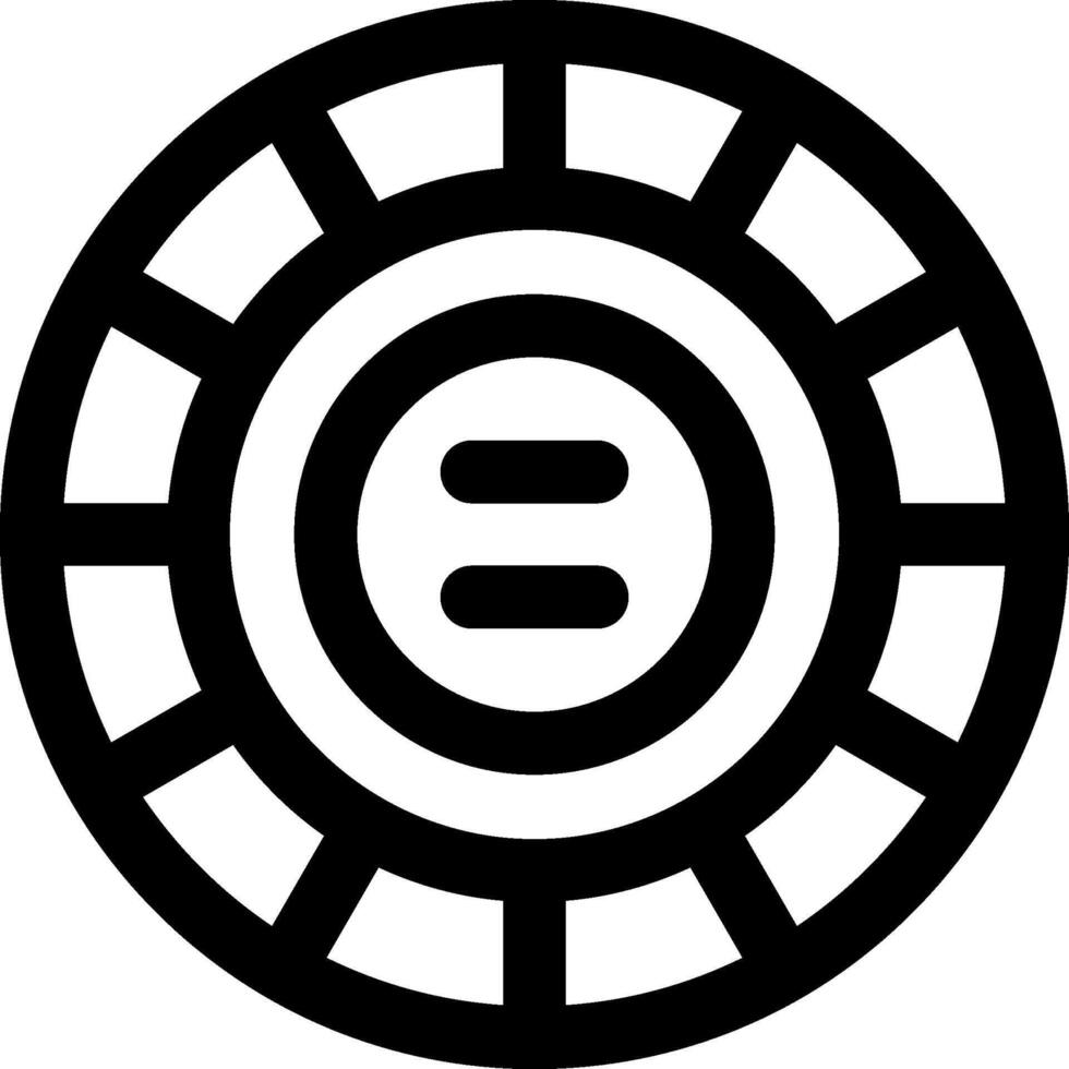 A black and white logo of a casino chip vector
