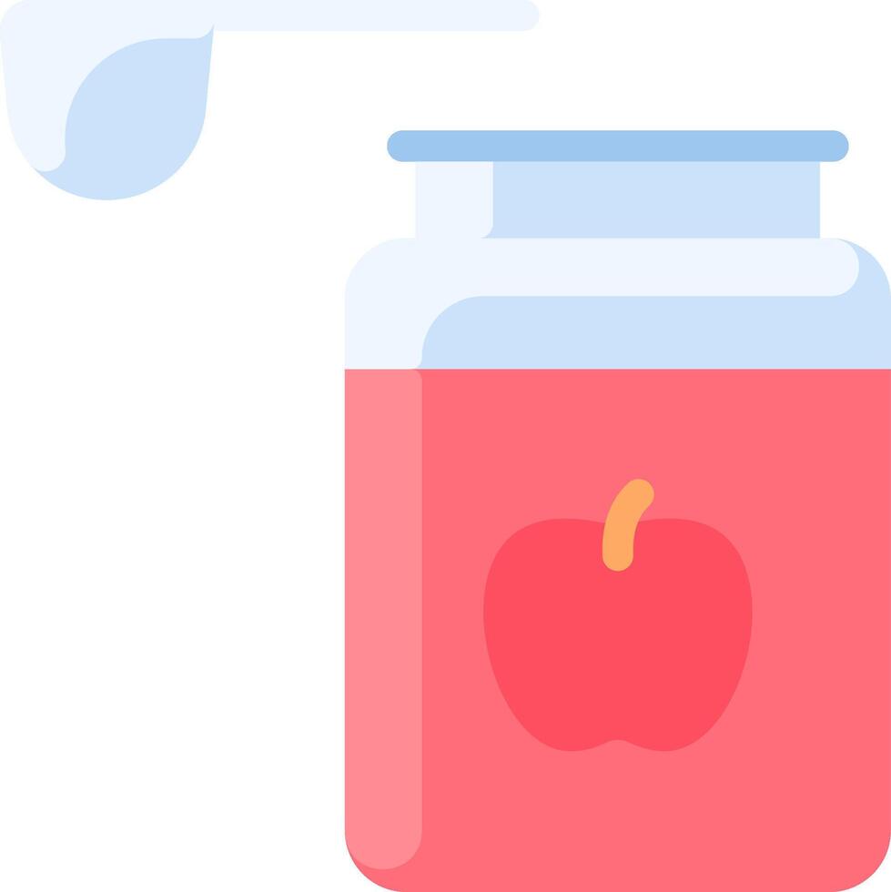 A jar with an apple inside and a spoon vector