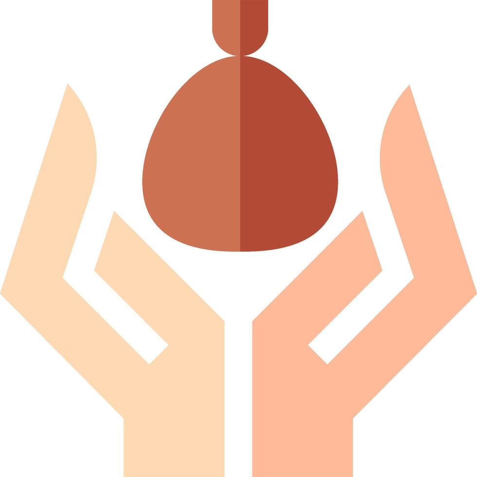 A hand holding a bag of money vector