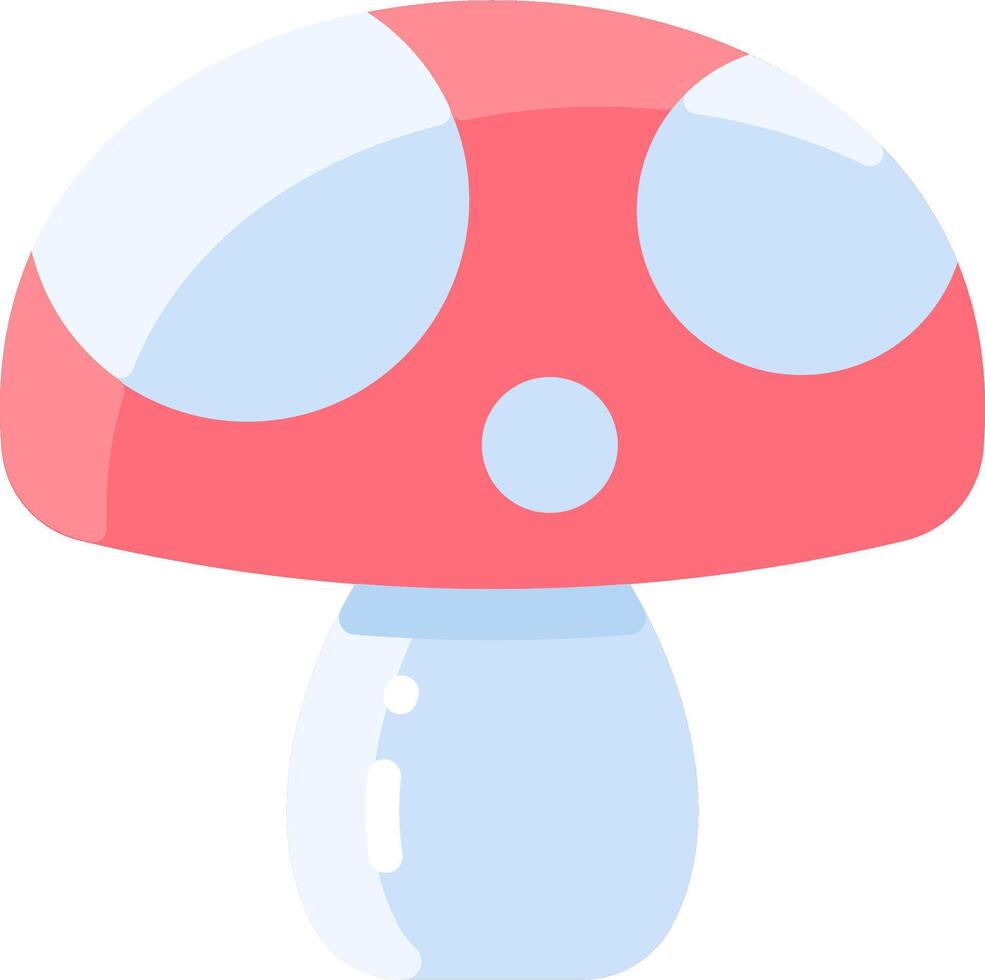 A cartoon mushroom with two blue dots on it vector